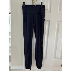 LuluLemon Fast & Free Black 7/8 Full Length Side Pocket Leggings